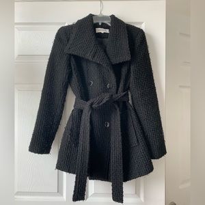 Calvin Klein Textured Wool-Blend Peacoat